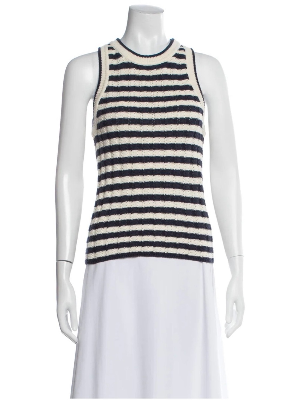 Veronica Beard Jerrel Knit Tank Navy/Ivory